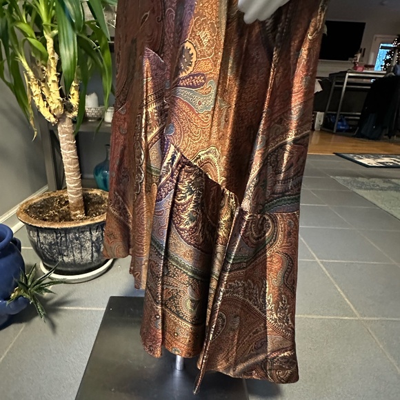 Vintage Lauren Ralph Lauren Silk Paisley Midi Tulip Flared Skirt ~ Size 6 - Picture 2 of 6